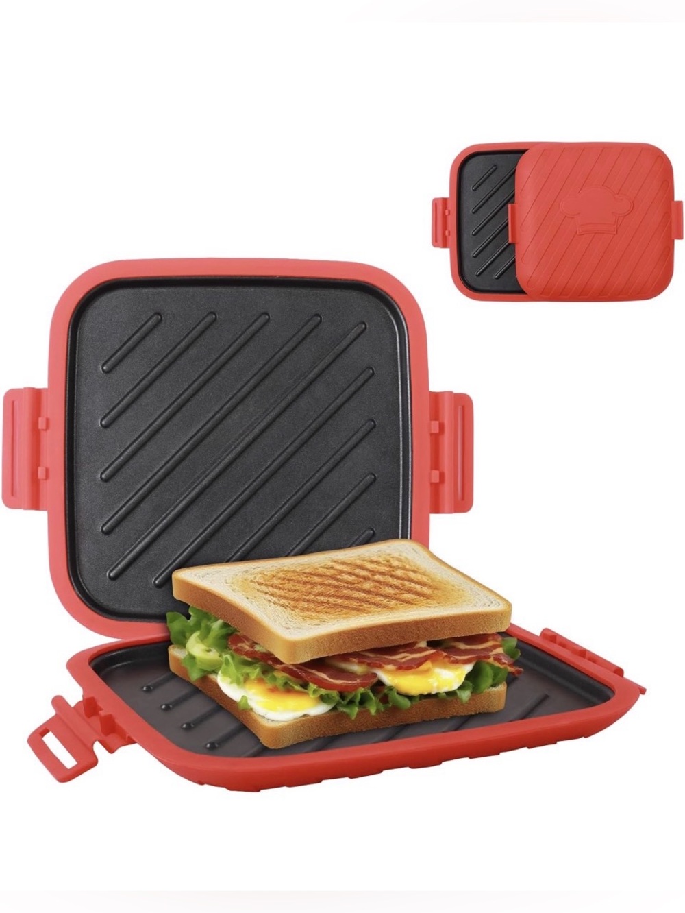 Microwave Toasted Sandwich Maker. Nonstick. Dishwasher safe.